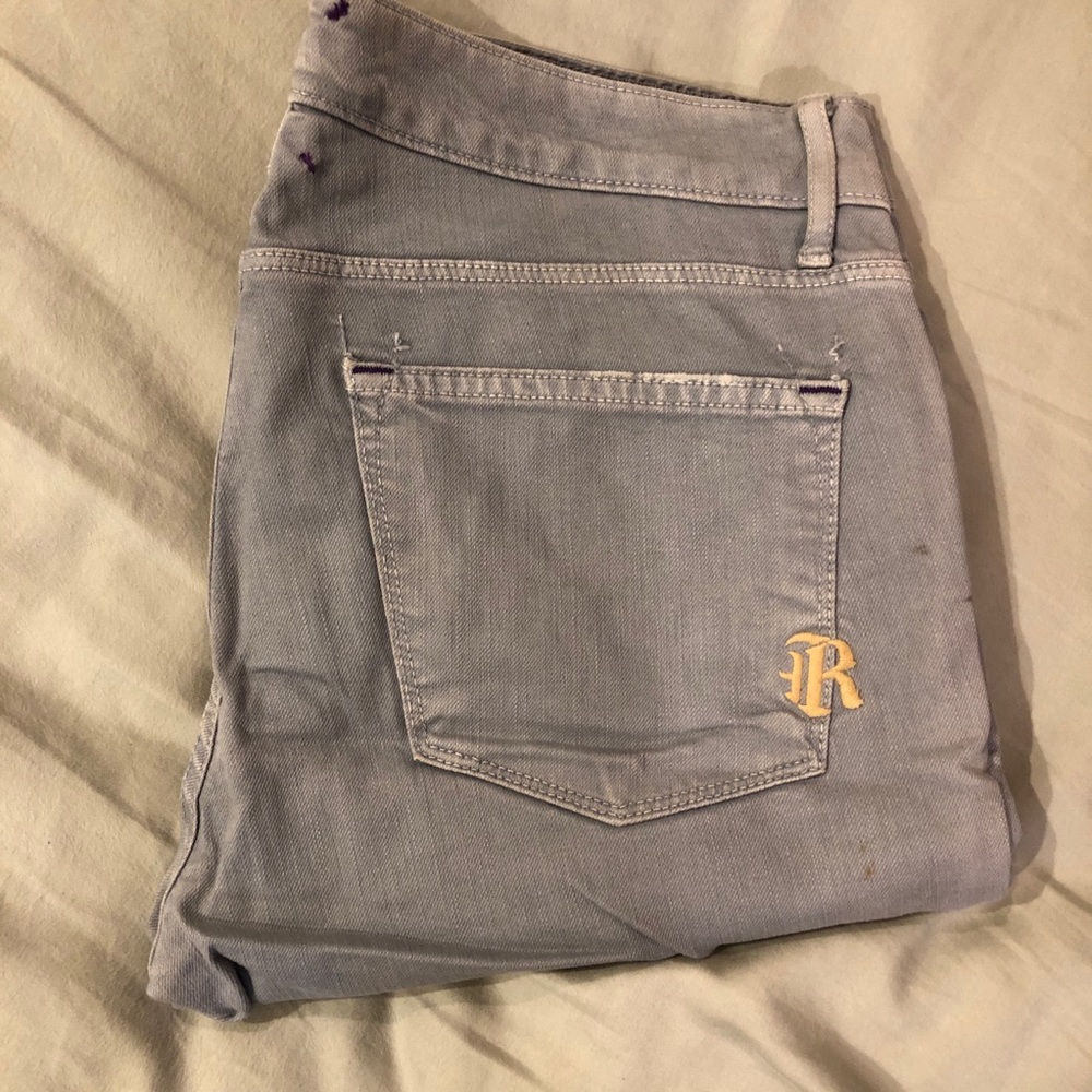 Rich & Skinny gray cropped & zippered skinny jeans